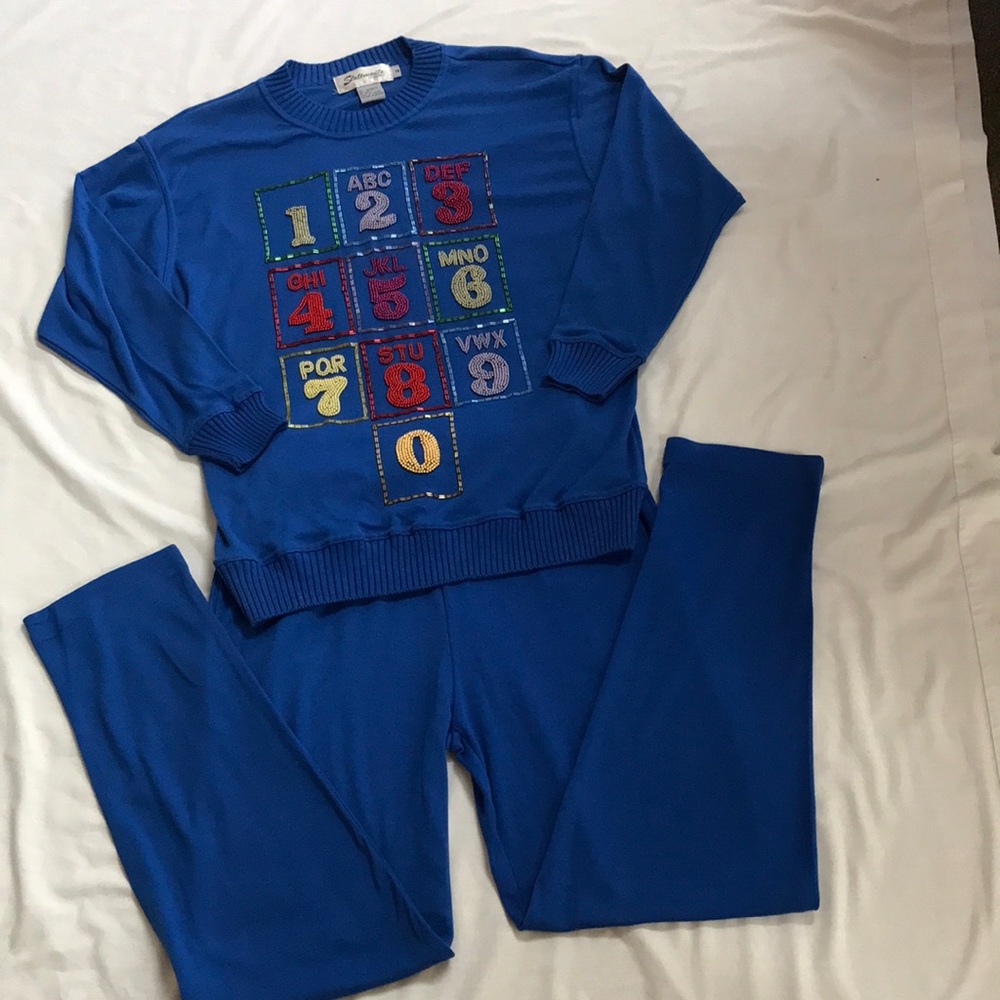 Amazing 1980’s Statements by Pronto Top and Pant Set size Medium